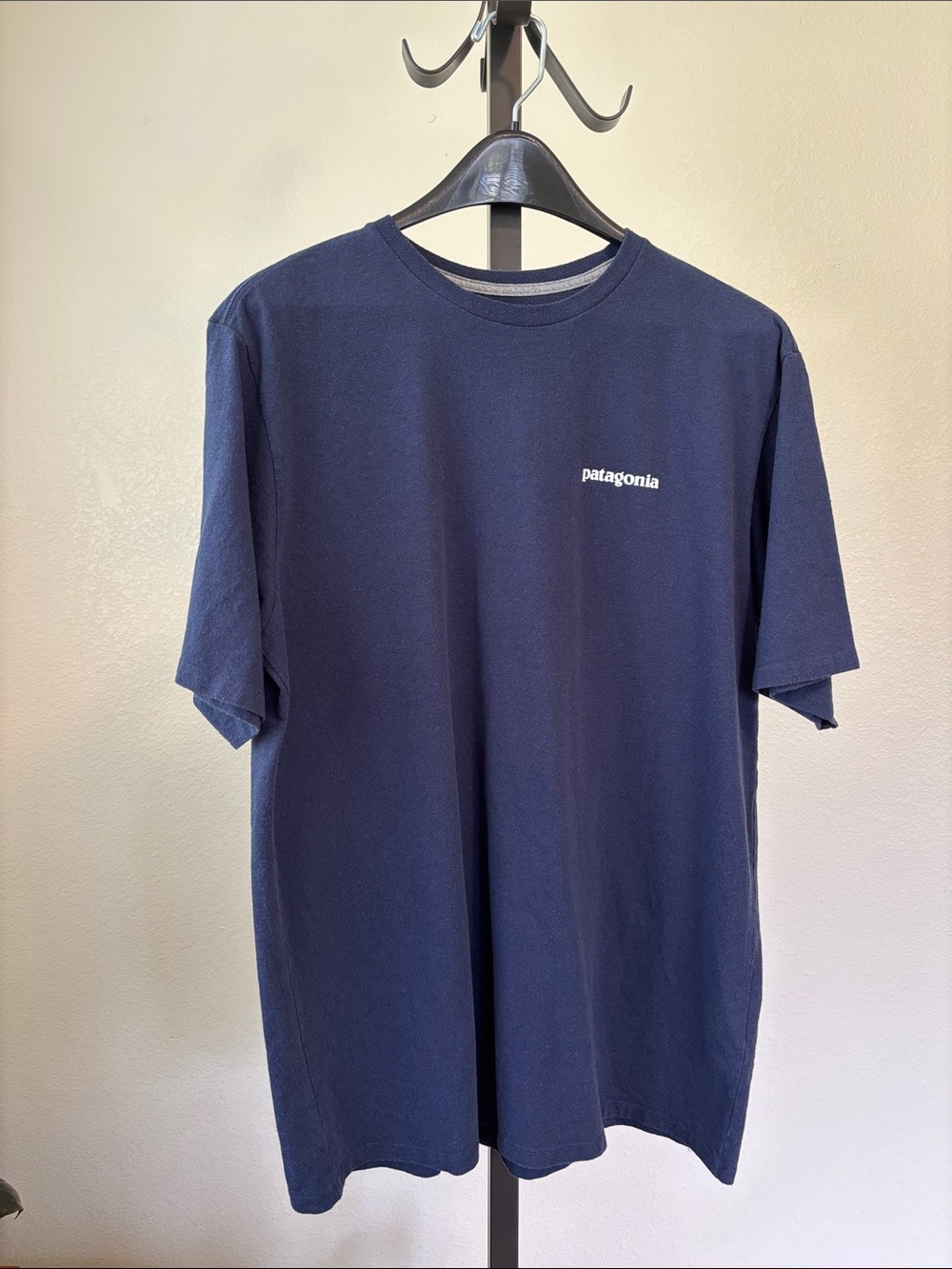 Patagonia Navy Short-Sleeve Tee with Color Stripe Logo - Picture 3 of 5